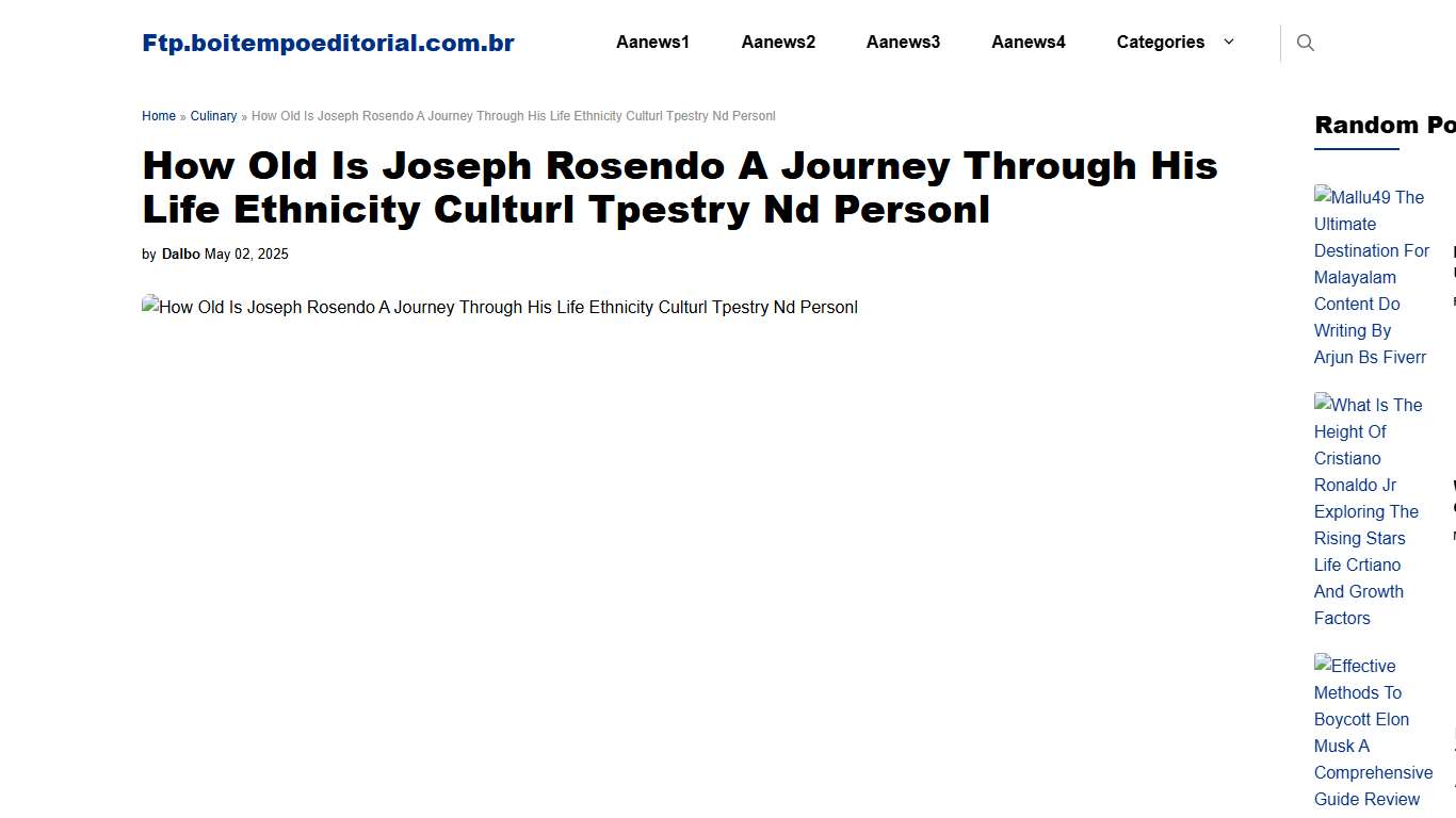 How Old Is Joseph Rosendo A Journey Through His Life Ethnicity Culturl Tpestry Nd Personl